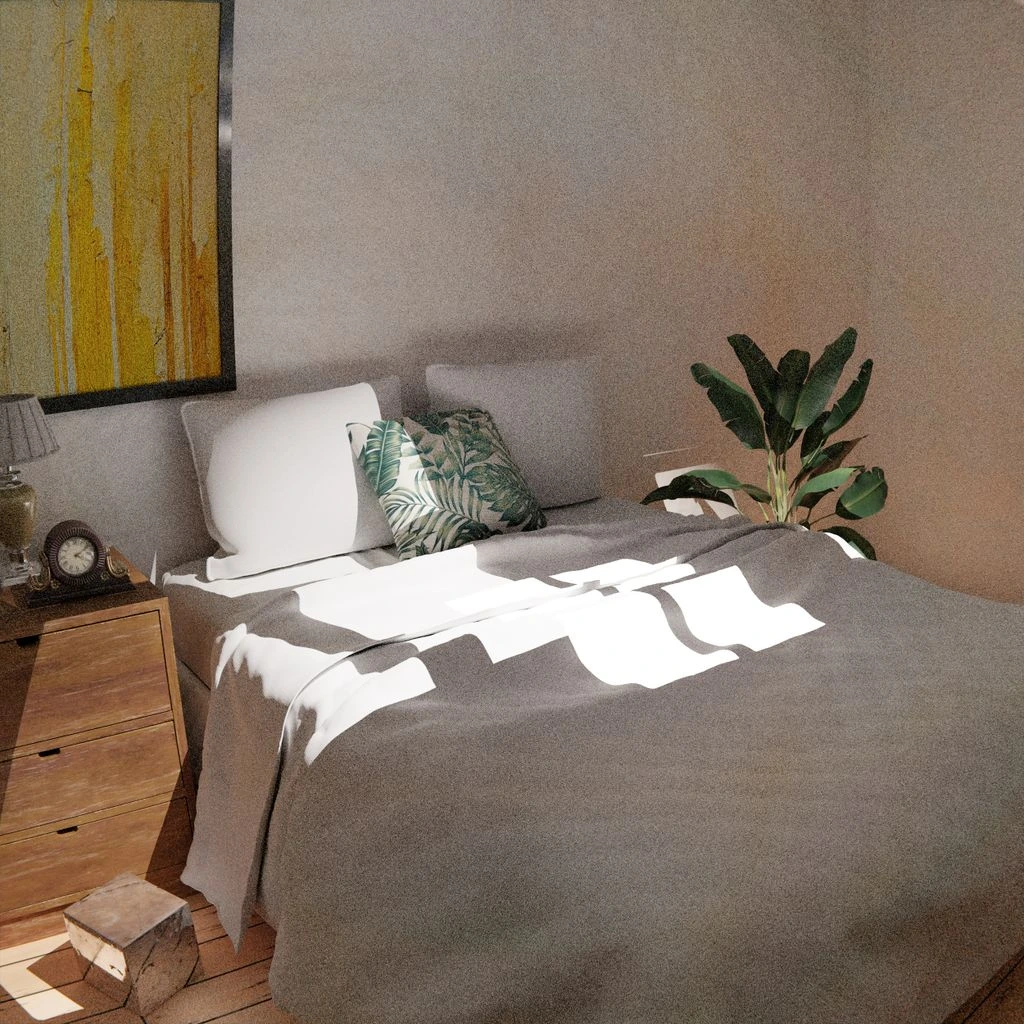 Budget bedroom makeover with thrifted headboard.