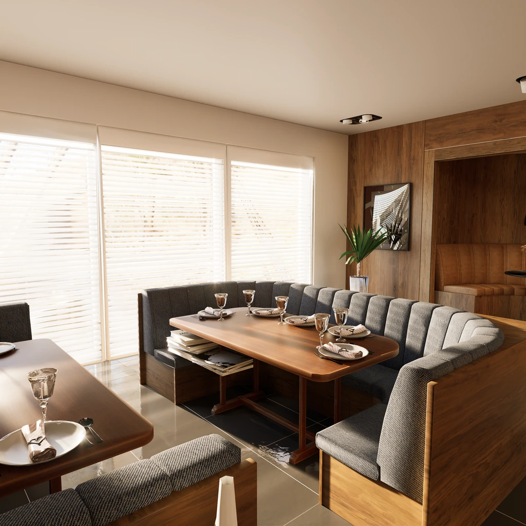 A reader's dining nook before and after